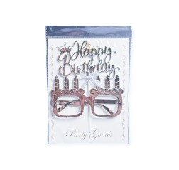 Glasses party set + topper, silver