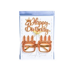 Glasses party set + topper, gold
