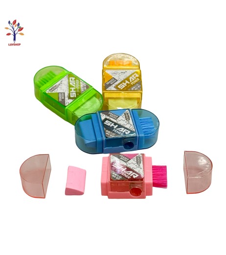 Sharpener with eraser and brush 6105