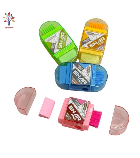 Sharpener with eraser and brush 6105