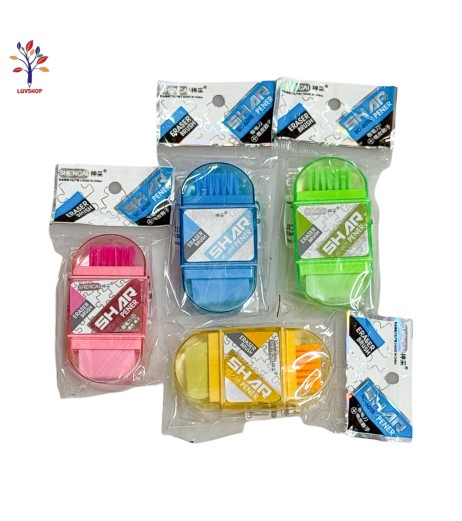 Sharpener with eraser and brush 6105