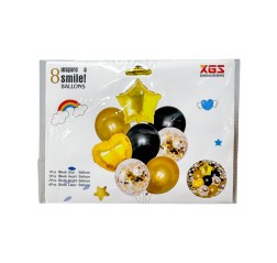 Set 8 baloane aurii, 2 folie + 6 latex