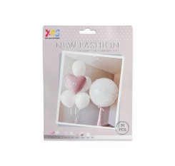 HD2 white-pink balloons 6/set 