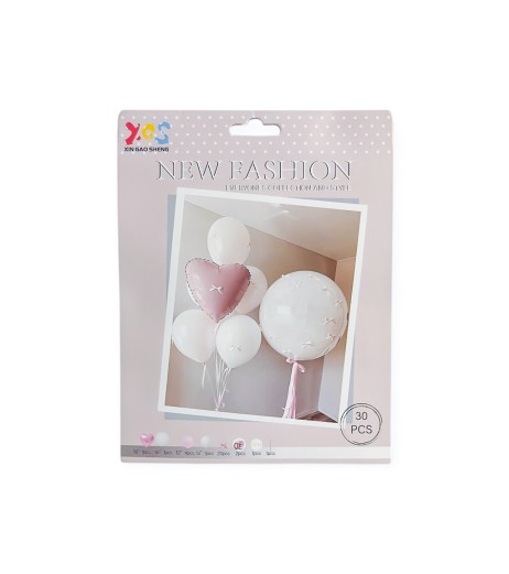 Baloane HD2 alb-roz 6/set Baloane HD2 alb-roz 6/set