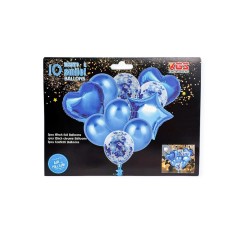 Baloane 10/set latex+folie, albastru