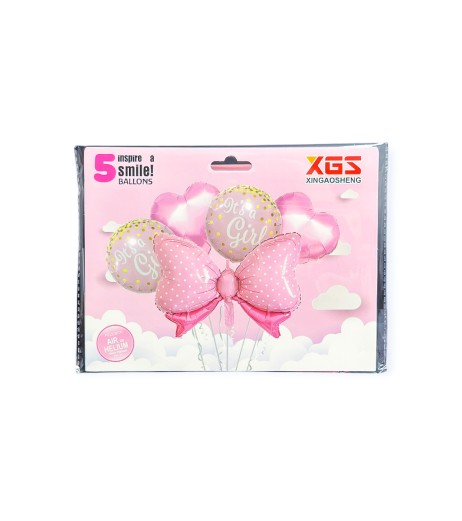Baloane folie 5/set roz It's a Girl