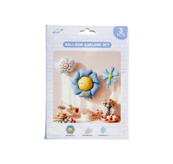 Blue floral foil balloons