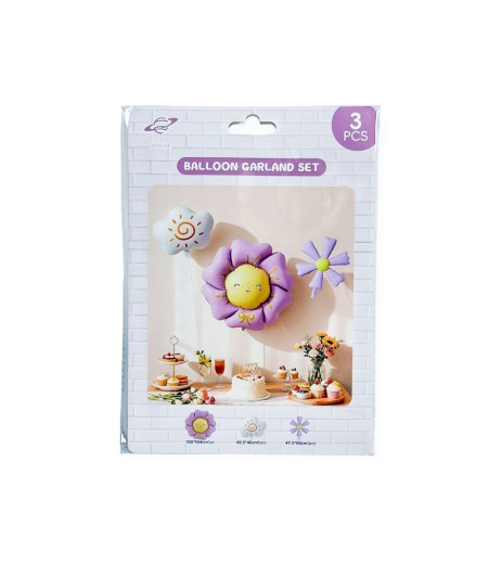 Baloane din folie model floral lilac Baloane din folie model floral lilac