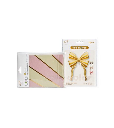 Baloane folie funda bicolora, roz-crem 108*156 cm