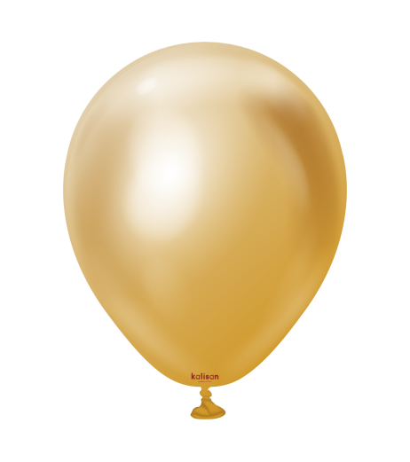 Baloane latex Kalisan 5” (13 cm) Mirror Gold 100/set