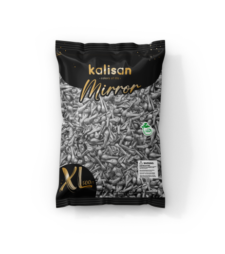 Baloane latex Kalisan 5” (13 cm) Mirror Silver 500/set