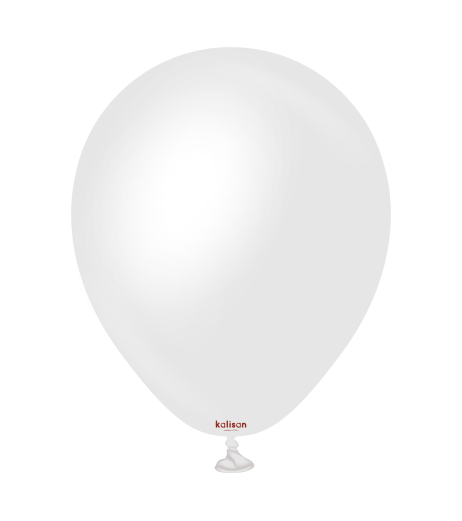 Baloane latex Kalisan 5” (13 cm) Opaque Satin Snow White 50/set