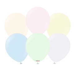 Kalisan Latex Balloons 12” (30 cm) Macaron Pale Assorted 100/set