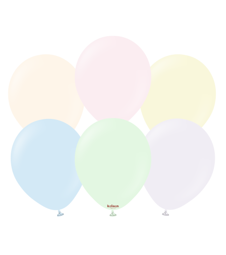 Baloane latex Kalisan 12” (30 cm) Macaron Pale Assorted 100/set