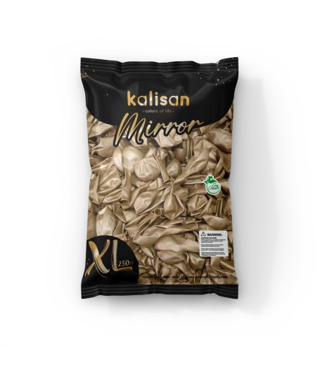 Kalisan latex balloons 12" (30 cm) Mirror Gold 250/set