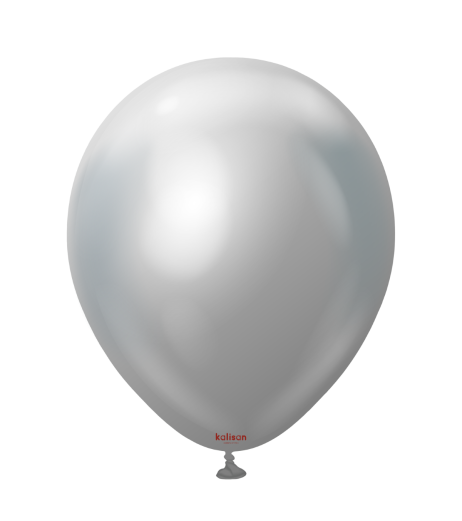 Baloane latex Kalisan 12” (30 cm) Mirror Silver 50/set