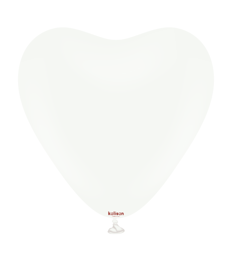 Baloane latex Kalisan 12” (30 cm) Heart Standard White 25/set
