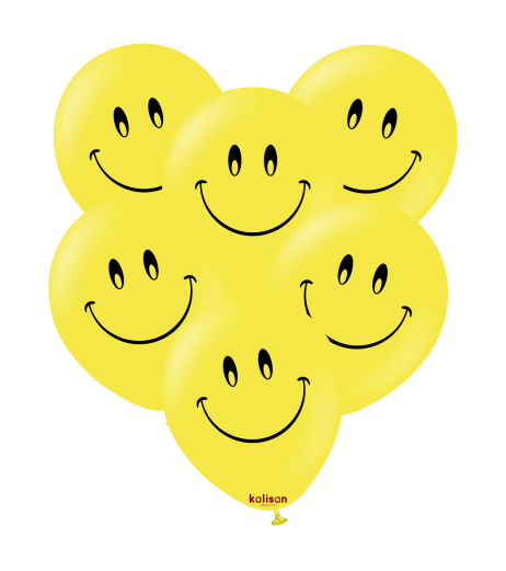 Baloane latex Kalisan 12” (30 cm) Printed Smiley Face 25/set Baloane latex Kalisan 12” (30 cm) Printed Smiley Face 25/set