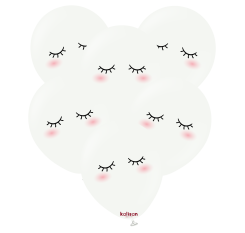 Baloane latex Kalisan 12” (30 cm) Printed Cute Face 25/set
