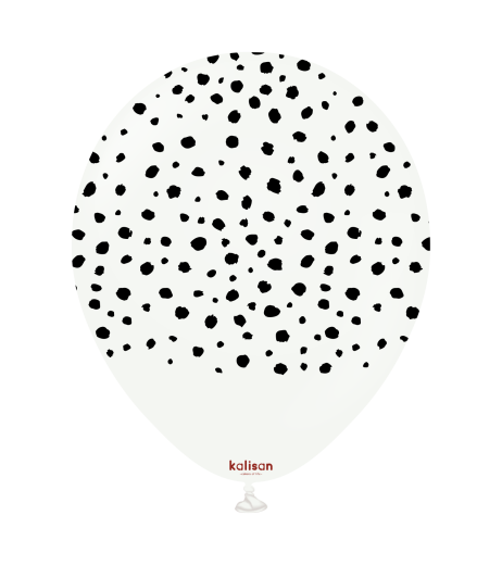 Baloane latex Kalisan 12” (30 cm) Safari Cheetah White print Black 5/set
