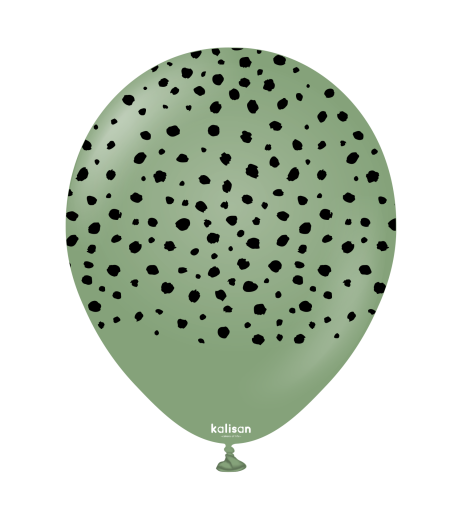 Baloane latex Kalisan 12” (30 cm) Safari Cheetah Eucalyptus print Black 5/set