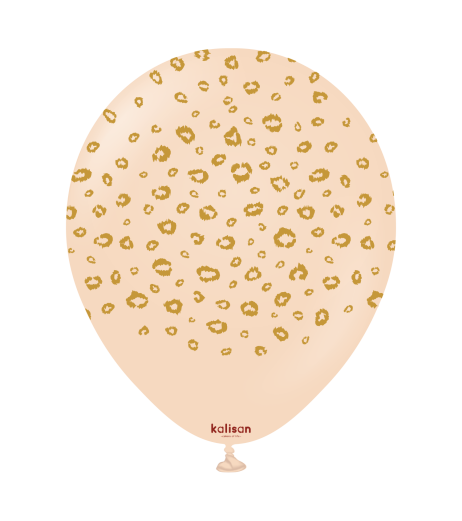 Kalisan latex balloons 12" (30 cm) Safari Leopard Blush print Gold 5/set