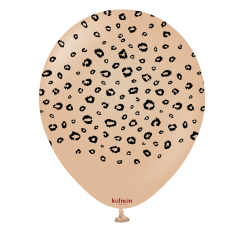 Baloane latex Kalisan 12” (30 cm) Safari Leopard Desert Sand print Black 5/set