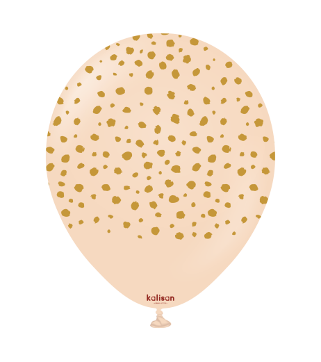 Kalisan latex balloons 12” (30 cm) Safari Cheetah Blush print Gold 5/set