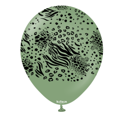 Baloane latex Kalisan 12” (30 cm) Safari Mutant Eucalyptus print Black 5/set