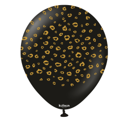 Kalisan latex balloons 12" (30 cm) Safari Leopard Black print Gold 5/set
