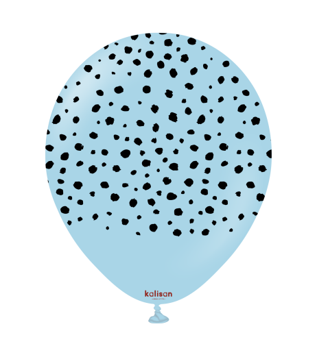 Kalisan latex balloons 12” (30 cm) Safari Cheetah Macaron Blue print Black 5/set