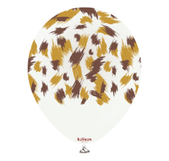 Baloane latex Kalisan 12” (30 cm) Safari Savanna White print 5/set