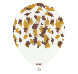Baloane latex Kalisan 12” (30 cm) Safari Savanna White print 5/set