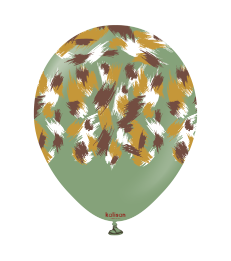 Kalisan latex balloons 12” (30 cm) Safari Savanna Eucalyptus print 5/set