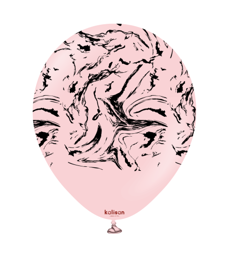 Baloane latex Kalisan 12” (30 cm) Space Nebula Macaron Pink print Black 5/set