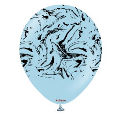 Baloane latex Kalisan 12” (30 cm) Space Nebula Macaron Blue print Black 5/set