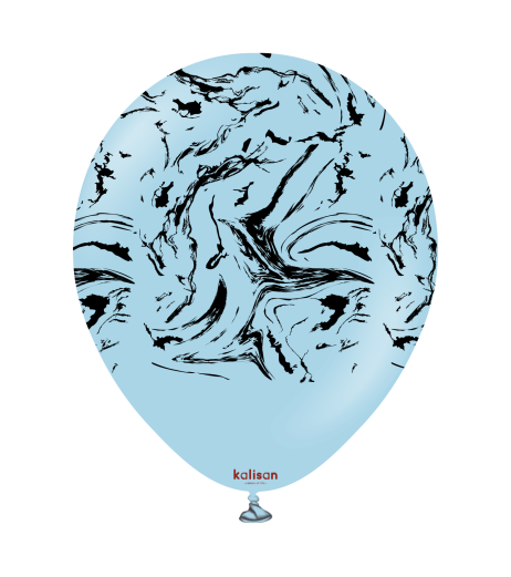 Baloane latex Kalisan 12” (30 cm) Space Nebula Macaron Blue print Black 5/set
