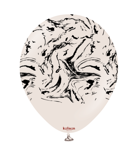 Baloane latex Kalisan 12” (30 cm) Space Nebula White Sand print Black 5/set
