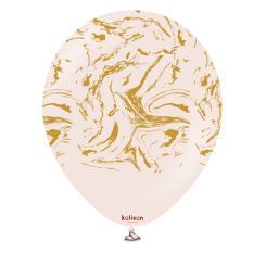 Baloane latex Kalisan 12” (30 cm) Space Nebula Pink Blush print Gold 5/set