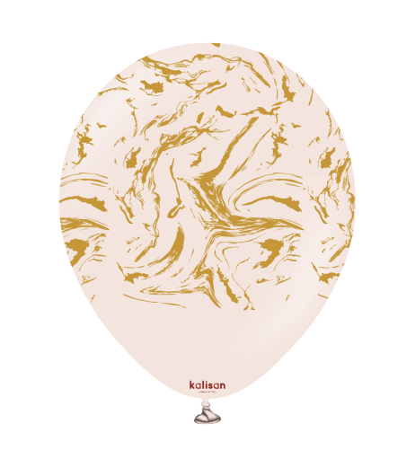 Baloane latex Kalisan 12” (30 cm) Space Nebula Pink Blush print Gold 5/set