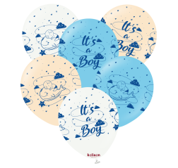 Baloane latex Kalisan 12” (30 cm) Printed Baby Shower It's a Boy 25/set Baloane latex Kalisan 12” (30 cm) Printed Baby Shower It's a Boy 25/set