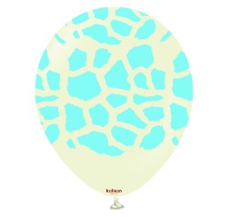 Baloane latex Kalisan 12” (30 cm) Dior Baby Giraffe Retro White Sand print Blue 5/set