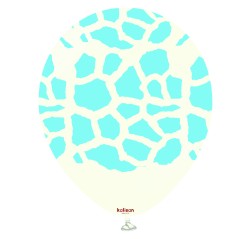 Baloane latex Kalisan 12” (30 cm) Dior Baby Giraffe Retro White print Blue 5/set