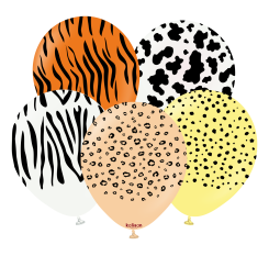 Baloane latex Kalisan 12” (30 cm) Safari Theme1 5/set