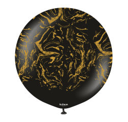 Baloane latex Kalisan 24” (61 cm) Space Nebula Black print Gold 1/set
