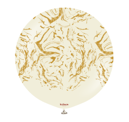 Baloane latex Kalisan 24” (61 cm) Space Nebula  White Sand print Gold 1/set
