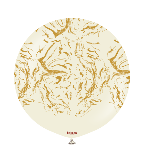Baloane latex Kalisan 24” (61 cm) Space Nebula  White Sand print Gold 1/set