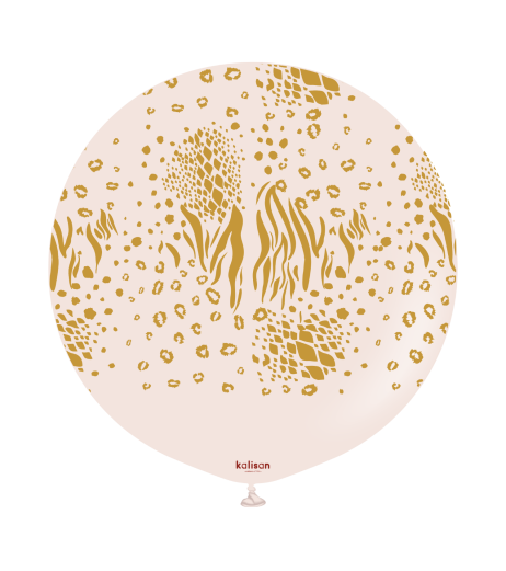 Kalisan latex balloons 24" (61 cm) Safari Mutant Pink Blush print Gold 1/set Kalisan latex balloons 24" (61 cm) Safari Mutant Pink Blush print Gold 1/set