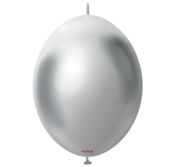 Baloane latex Kalisan K-Link 12” (30 cm) Mirror Silver 50/set
