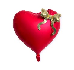 Baloane folie inima rosie 22" (56 cm) fundita aurie 